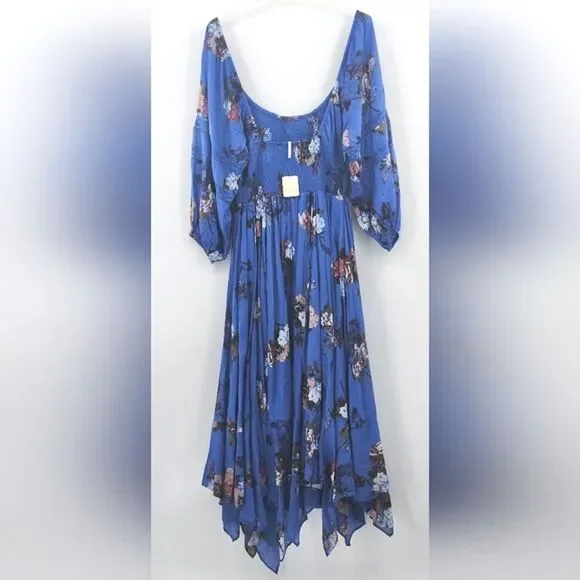 chinese dress ladies FREE PEOPLE Morning Glory Maxi Dress Blue